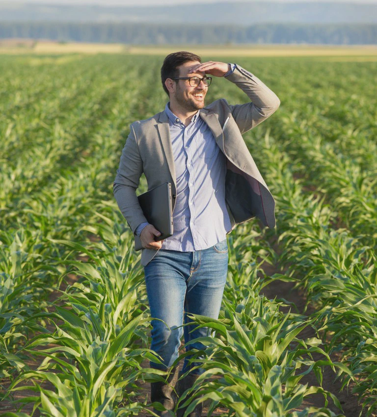 Biznesmen na&nbsp;polu